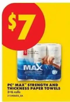 No Frills pc max strength and thickness paper towels offer