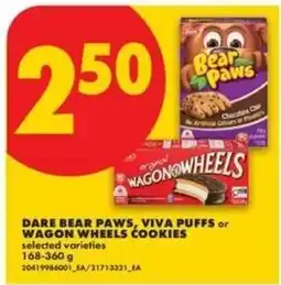 No Frills Dare bear paws viva puffs wagon wheels cookies offer
