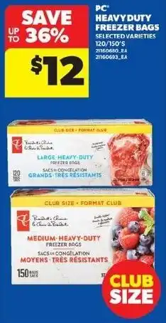 Real Canadian Superstore PC heavy duty freezer bags offer