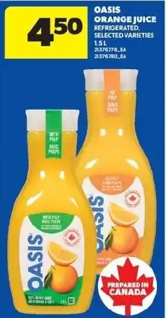Real Canadian Superstore Oasis orange juice offer