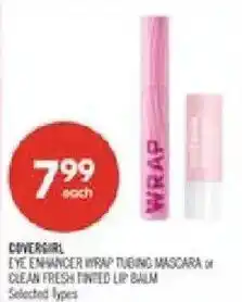 Shoppers Drug Mart Covergirl eye enhancer wrap tubing mascara or clean fresh tinted lip balm offer