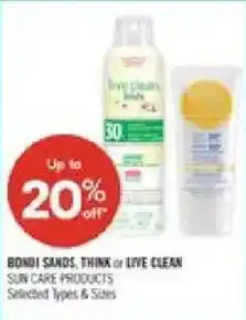 Shoppers Drug Mart Bondi Sands think or live clean sun care products offer