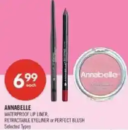 Shoppers Drug Mart Annabelle waterproof lip liner, retractable eyeliner or perfect blush offer