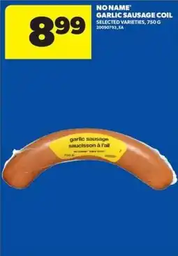 Real Canadian Superstore No Name garlic sausage coil offer