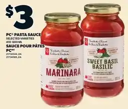 Loblaws PC pasta sauce offer