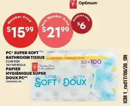 Loblaws PC super soft bathroom tissue offer