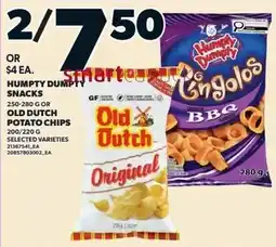 Zehrs Markets Humpy Dumpty snacks or old dutch potato chips offer