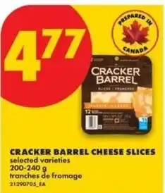 No Frills Cracker barrel cheese slices offer