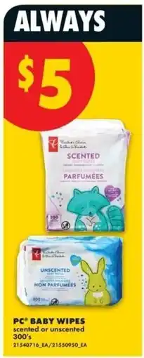 No Frills PC baby wipes offer