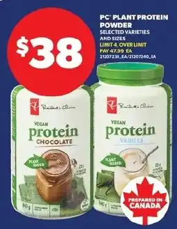 Real Canadian Superstore PC vegan protein offer