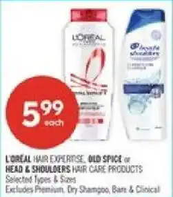 Shoppers Drug Mart L'oreal hair expertise, old spice or head & shoulders hair care products offer
