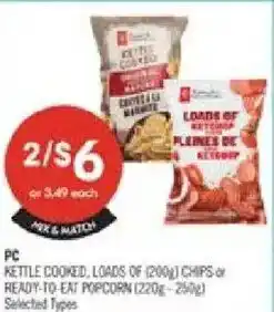 Shoppers Drug Mart PC kettle cooked, loads of chips or ready-to-eat popcorn offer