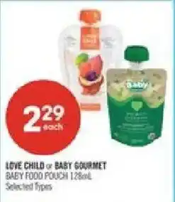 Shoppers Drug Mart Love child or baby gourmet baby food pouch offer