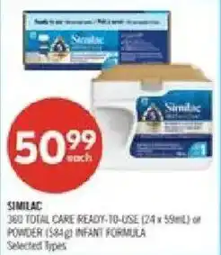 Shoppers Drug Mart Similac total care ready-to-use infant formula offer