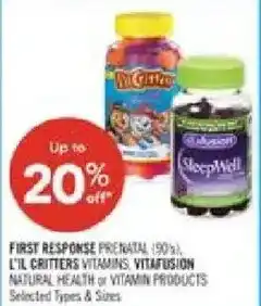 Shoppers Drug Mart First Response prenatal l'il critters vitamins vitafusion natural health or vitamin products offer