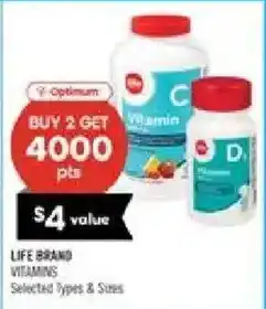 Shoppers Drug Mart Life Brand Vitamins offer