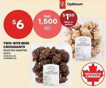 Optimum two-bite mini croissants
