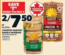 Zehrs Markets Country Harvest bagels or bread offer