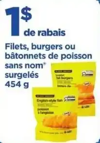 Maxi No Name fish fillets burgers or sticks offer