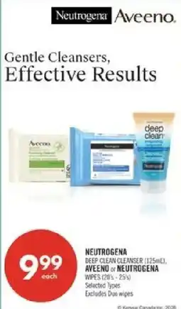 Shoppers Drug Mart Neutrogena Aveeno gentle cleansers offer