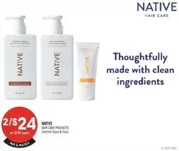 Shoppers Drug Mart Native hair care products offer