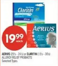 Shoppers Drug Mart Aerius or Claritin allergy relief products offer