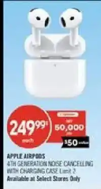 Shoppers Drug Mart Apple AirPods 4th Generation Noise Cancelling with Charging Case offer