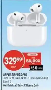 Shoppers Drug Mart Apple AirPods Pro 3rd Generation with Charging Case offer