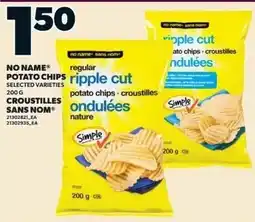 Loblaws No Name regular ripple cut potato chips offer