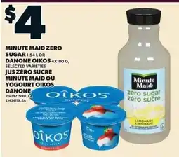 Loblaws Minute Maid zero sugar lemonade offer