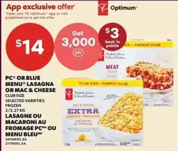 Loblaws Optimum lasagna or mac and cheese offer