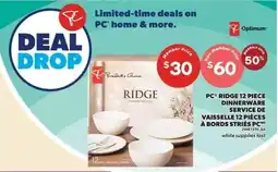 Loblaws PC ridge dinnerware offer