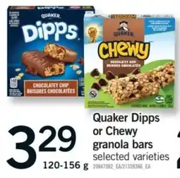 Fortinos Quaker Dippss or Chewy granola bars offer