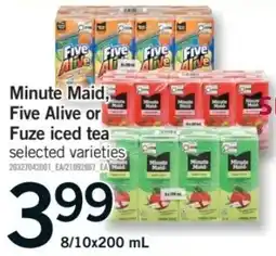 Fortinos Minute Maid Five Alive or Fuze iced tea offer