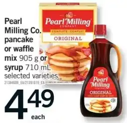 Fortinos Pearl Milling pancake or waffle mix or syrup offer