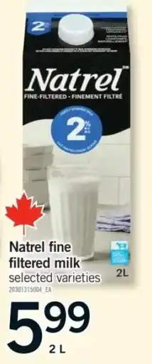 Fortinos Natrel fine filtered milk offer