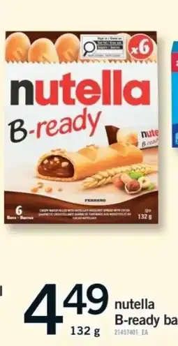 Fortinos nutella B-ready bars offer