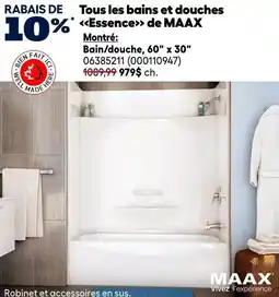 RONA Maax essence bath/shower offer
