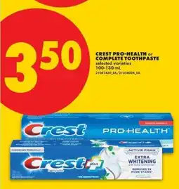 No Frills Crest pro-health or complete toothpaste offer