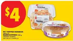 No Frills PC topped hummus naan dippers offer