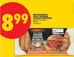 No Frills Marcangelo fully cooked chicken burgers offer