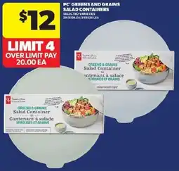 Real Canadian Superstore PC Greens and Grains Salad Container offer