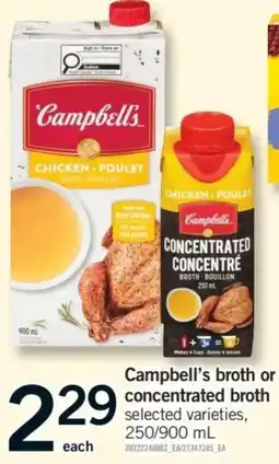 Fortinos Campbell's broth or concentrated broth offer