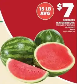 Zehrs Markets Seedless watermelons offer