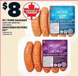 Loblaws PC pork sausage offer