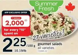 Fortinos Optimum gourmet salads offer