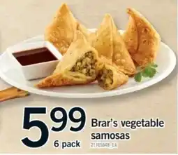 Fortinos Brar's vegetable samosas offer