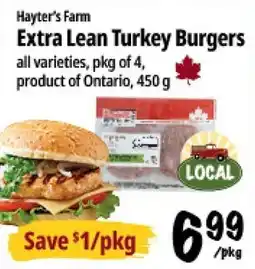 Farm Boy Hayter's Farm Extra Lean Turkey Burgers offer
