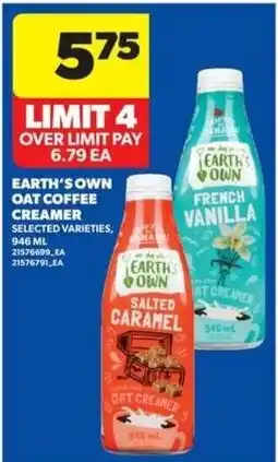 Real Canadian Superstore Earth's Own oat creamer offer