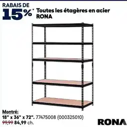 RONA Rona steel shelves offer